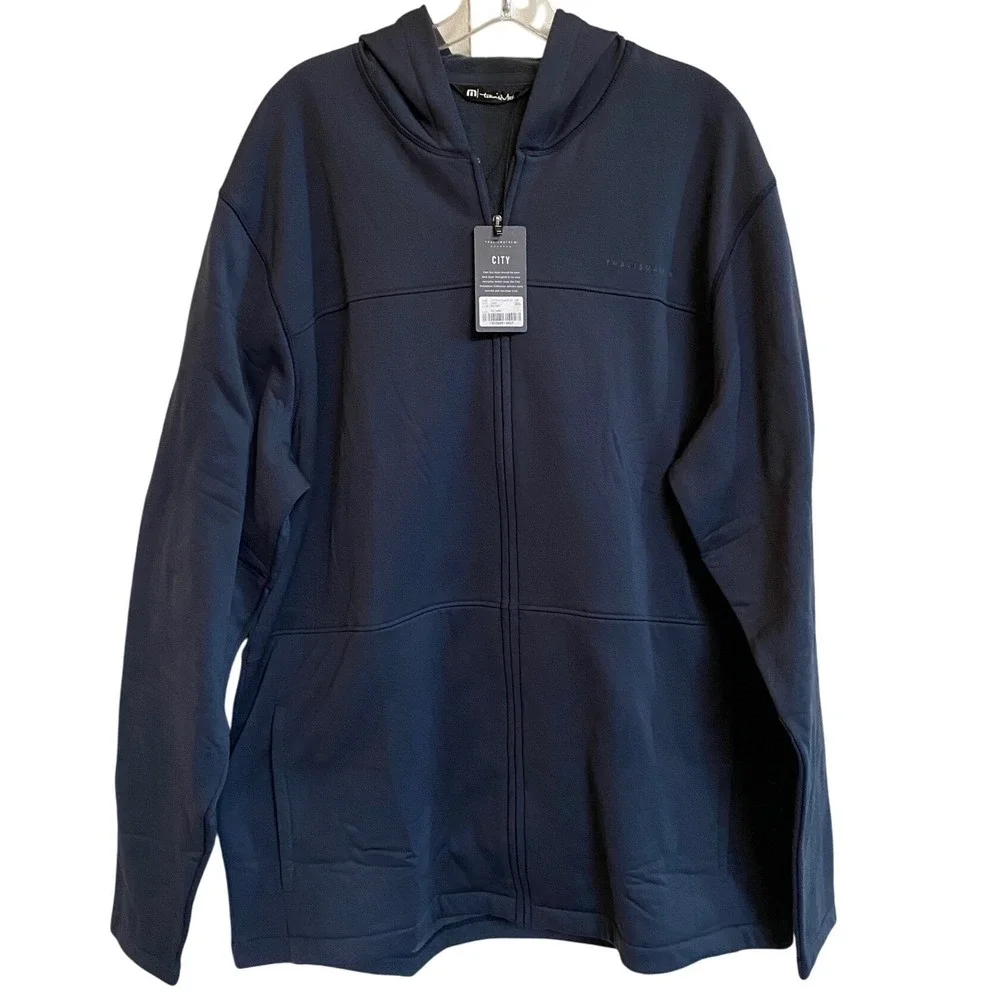 TravisMathew City Cold Weather Collection Zip Up Hoodie Jacket Men's 2XL Navy